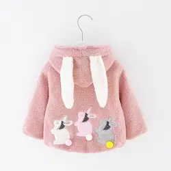 Новое пальто с капюшоном для маленьких девочек, осенне-зимняя утепленная парка, теплая дизайнерская однотонная детская верхняя одежда