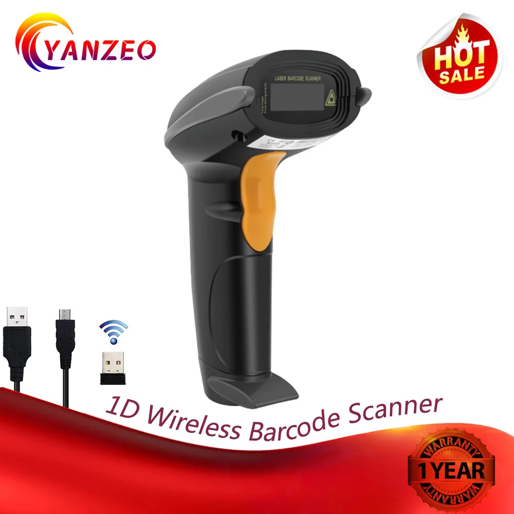 Считыватель штрих кодов Yanzeo W6811 беспроводной 2 4G Портативный USB 1D лазерный