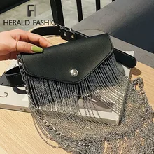 Herald модная женская сумка-мессенджер, качественная кожаная сумка на цепочке с металлической кисточкой, клатч, сумки на плечо, маленькая Дамская Вечерняя Сумка через плечо