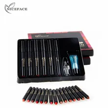 Водостойкая стойкая ручка для губ Макияж Красота матовый карандаш для губ помада Косметика+ точилка+ макияж очищающий гель набор