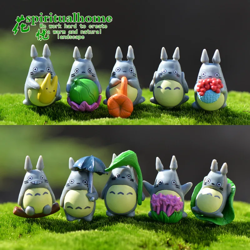 10pcs Small Dolls of Miniature Figurines Micro-landscape Totoro Create A Succulent Adornment Accessories Home Decor | Дом и сад