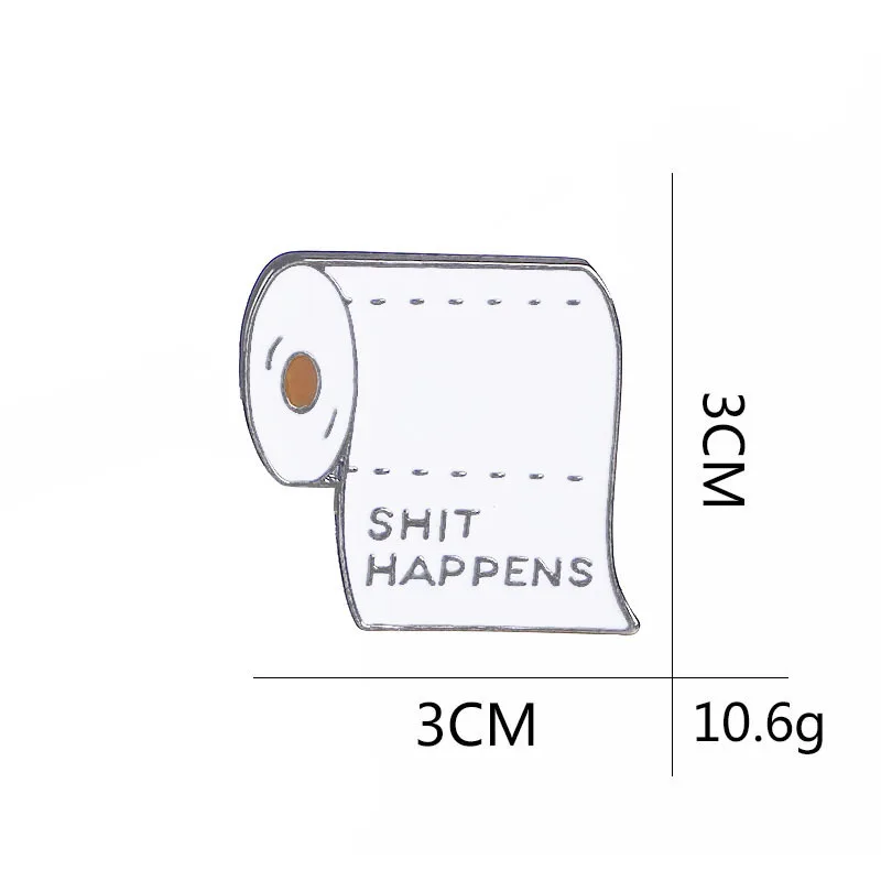 Эмаль Скалка белая туалетная бумага Брошь булавка ежедневные поставки бумажные броши значок подарок для друга ювелирные изделия нагрудные булавки C1354