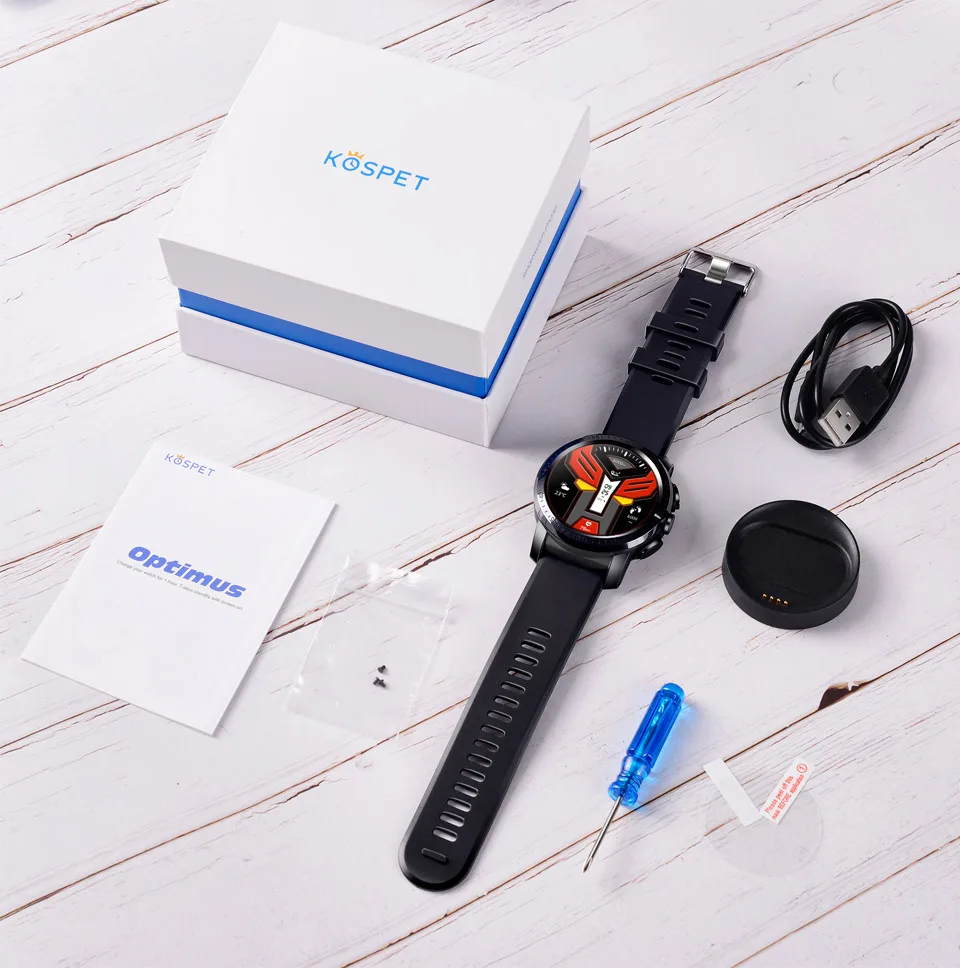 KOSPET Optimus Pro 3 ГБ 32 ГБ Smartwatch 8.0MP 800 мАч IP67 водонепроницаемый gps двойная система Call4G мужские Смарт часы телефон для IOS Android