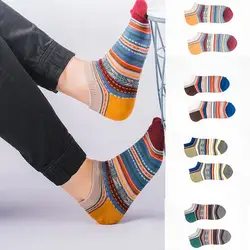 JAYCOSIN/женские носки повседневные мужские дышащие винтажные носки из хлопка в полоску с короткими забавными носками уличная одежда 326