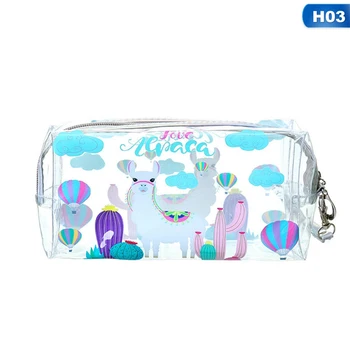 

1Pcs Cute Unicorn Alpaca Transparent PVC Pencil Case Kawaii Pencil Bag Stationery Gift Office School Supplies