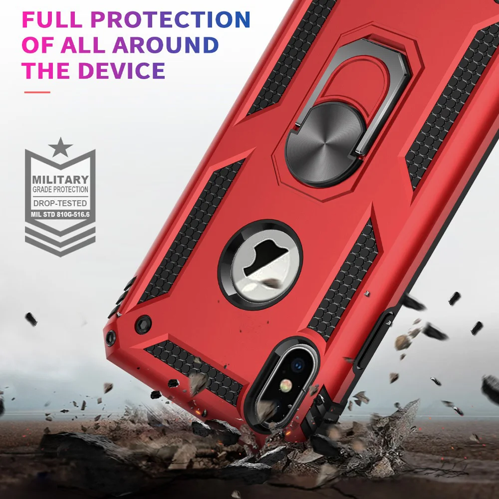

Finger Ring Stand Case for iPhone Xs Max 10 6s 7 8 Plus 7Plus Magnetic Car Holder Kickstand Cover Capa for iPhone XR Coque