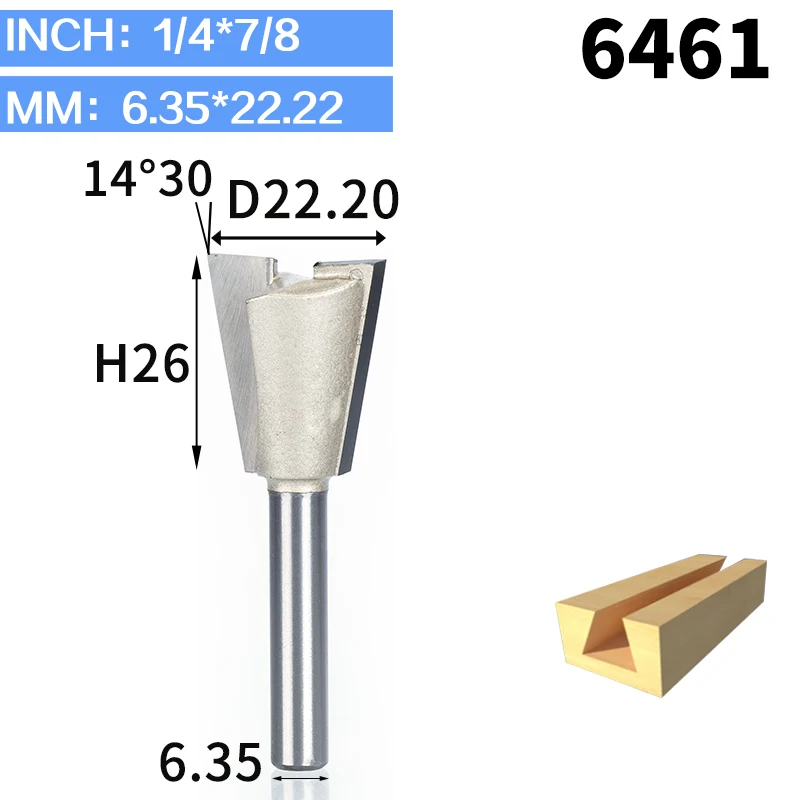 Huhao 1 шт. 1/" хвостовика ласточкин хвост биты 2 Флейта Фрезы для древесины карбида вольфрама гравировка инструмент фреза дровосек - Длина режущей кромки: 6461