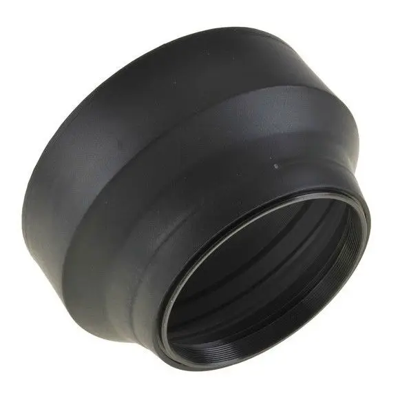 52mm 3 in 1 3 stage Collapsible Rubber Lens Hood for Nikon Canon wide