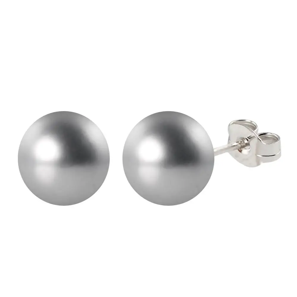 10mm Round Silver Gray S Pearl Stud Earring With 925 Sterling 10mm Round Silver Gray S Pearl Stud Earring With 925 Sterling Post In Earrings From Jewelry Accessories On Aliexpress Alibaba Group