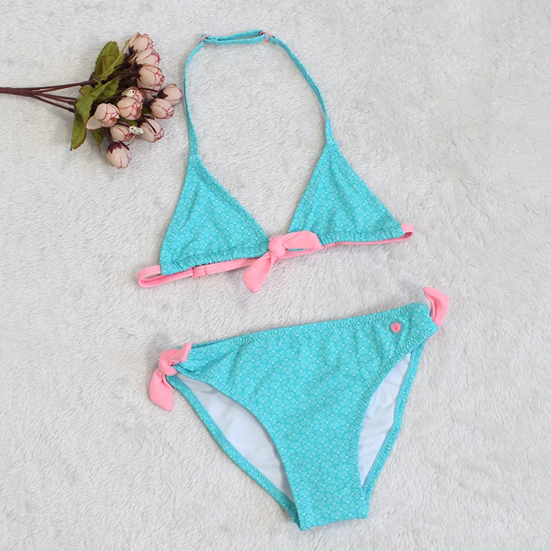 

2-14T girls blue bikini suits lovely two-pieces swimsuit for girls new 2019 cute swimming suit beach wear kids girl G1-SW302