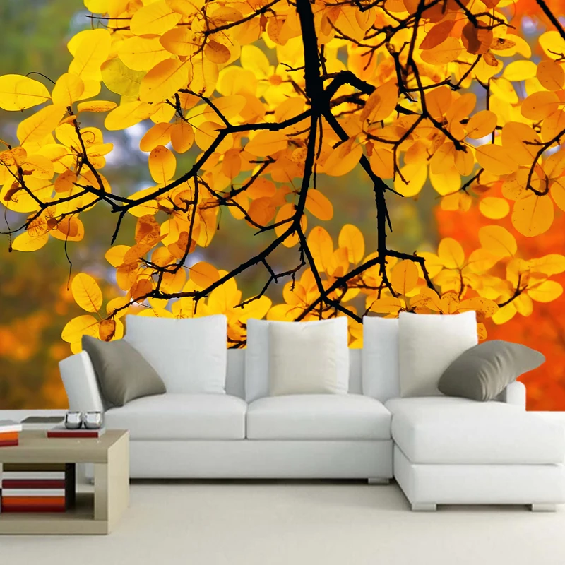 Большой современный фото фрески, листва отражение, природный ландшафт обои для гостиной диван Ресторан фоне стены
