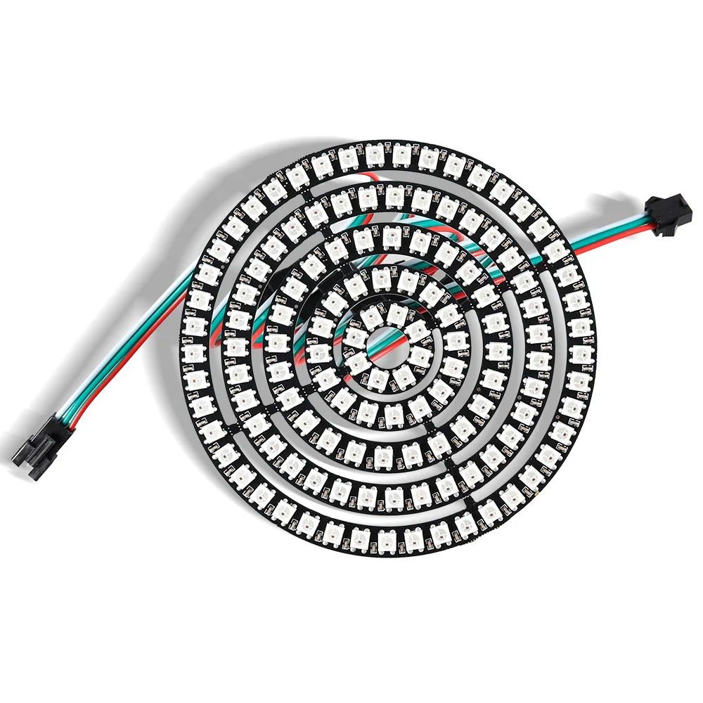 Светодиодное кольцо WS2812B IC 5050 RGB 1 бит 8 16 24 35 45 светодиодный модуль ws2812
