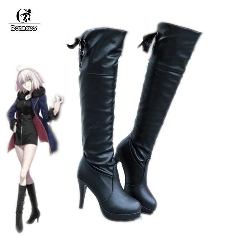 ROLECOS/аниме «FGO Fate/Grand Order»; обувь для костюмированной вечеринки; черный меч; Kyrielight Mash; кожаные туфли; черные ботинки - Цвет: Другое