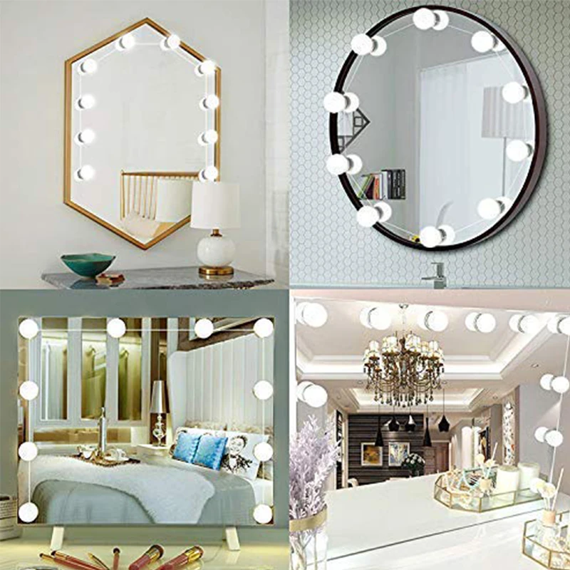  Dressing Table Bulbs USB Bulbs Kit LED Makeup Lamp Wall Light For Dressing Table Hollywood Vanity M