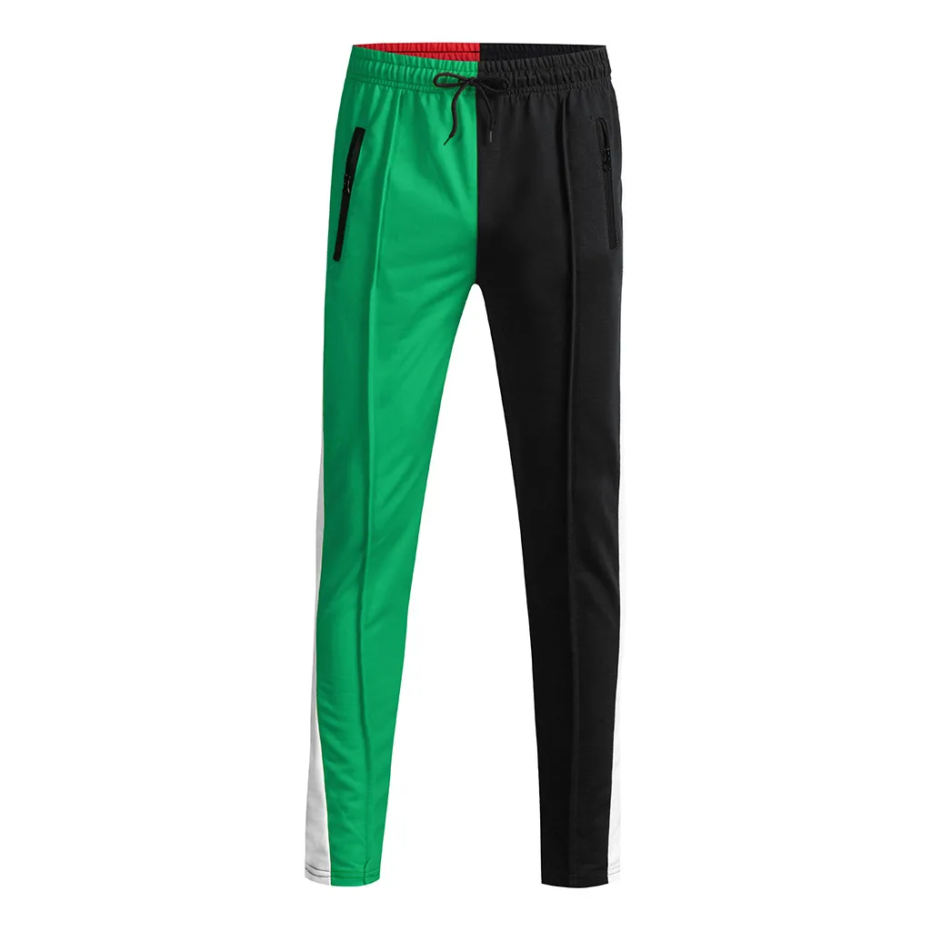 Laamei мужские обтягивающие спортивные штаны с завязками, полосатые спортивные штаны, Цветные Лоскутные штаны для бега, спортивные брюки в стиле хип-хоп, Длинные Слаксы