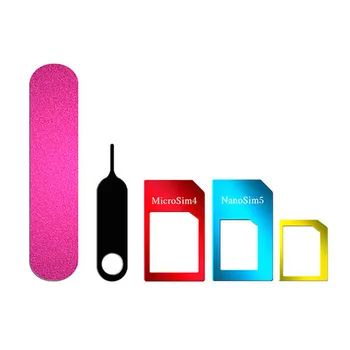 

Besegad 5 Set 5 in 1 Nano Micro Normal SIM Card Adapter Kit Converter with Polish Chip Eject Needle for iPhone Huawei Phone