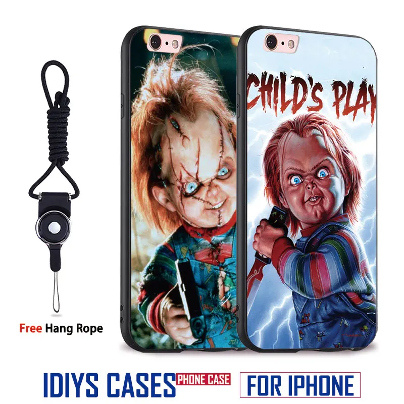 

Chucky Child's Play Film Coque With Hang Rope Soft Silicone Phone Case Cover Shell Bag For Apple iPhone 5 SE 5S 6 6S 7 PLUS