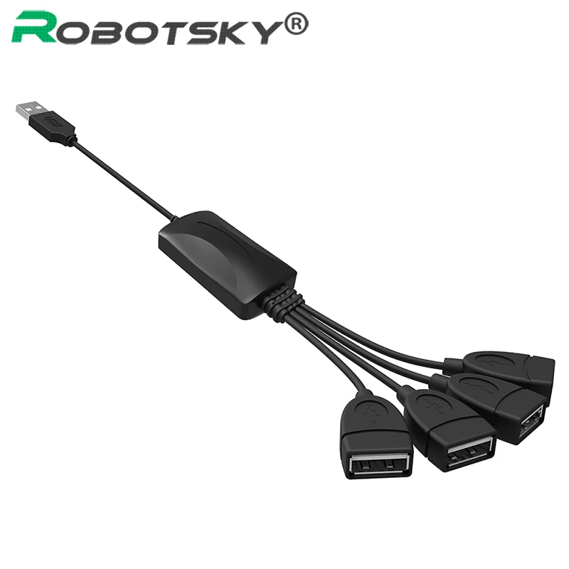 

4 Ports USB2.0 USB HUB Power Charging Cable Spliter Connector Adapter For Smartphone Computer Tablet PC Mouse Data USB Cable