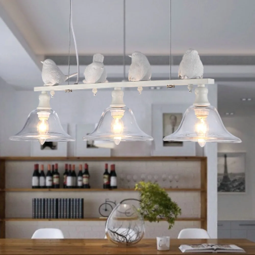 Modern Home Decoration 3 Head Bird Light Dining Room Pendant Glass Iron Bar Free Shipping | Лампы и освещение