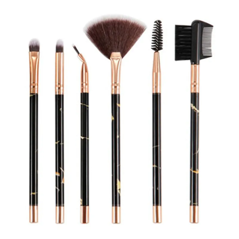6 Pcs Marble Make up Brush Suit Eye Eyelash Brush Beauty ...