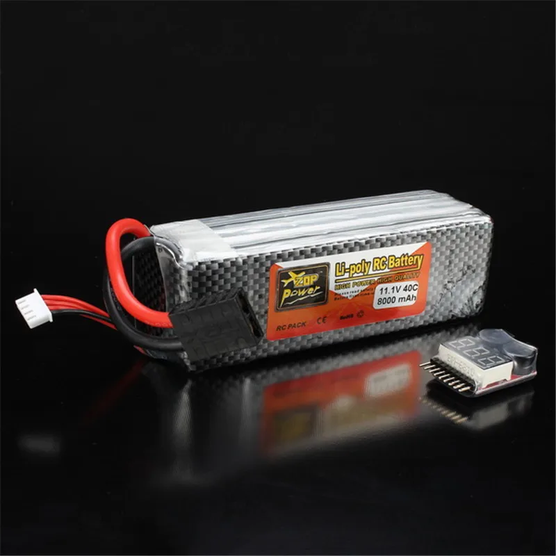 

ZOP Power 11.1V 8000mAh 3S 40C Rechargeable Lipo Battery For TRX Plug With Battery Alarm For Traxxas
