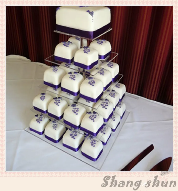 Buy Customized Square 5 Tiers Acrylic Wedding Cake