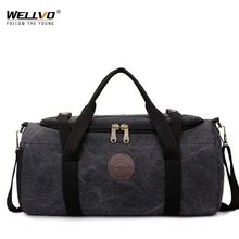 Мужская большая Холщовая Сумка, винтажная дорожная сумка для багажа, черная сумка через плечо, сумки на плечо, портативная коричневая сумка на выходные, XA40WC