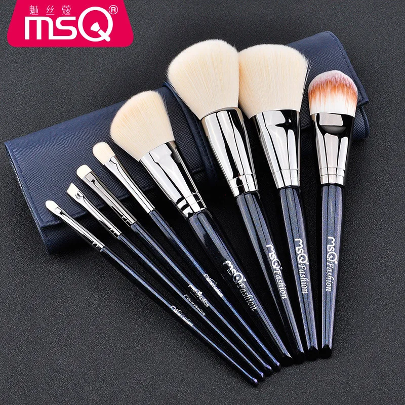 

MSQ 8Pcs/set Blue Makeup Brushes Set Kit Professional Foundation Brush Tool Beauty Cosmetic Tools pincel maquiagem