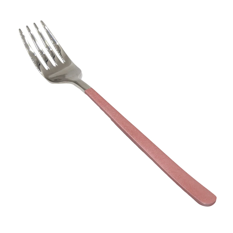 Pink silver fork Ice Cream Dinner Tableware Gold Plated Dessert Tea Coffee Spoons Stainless Steel Spoon Gold Spoon - Цвет: Pink silver fork