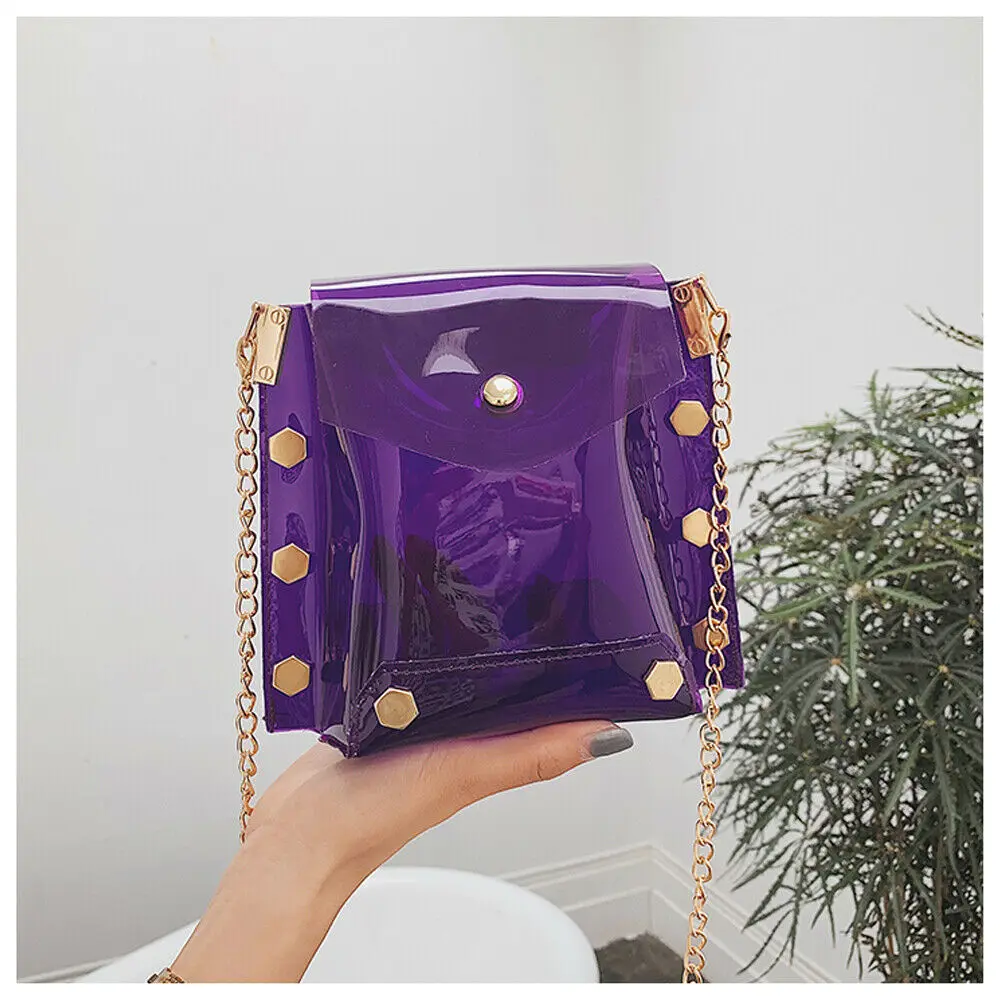 

New Women Bag Girl Tote PVC Transparent Messenger Shoulder Crossbody Bag For Lady Lovely Fashion Beach Handbag Evening Purse