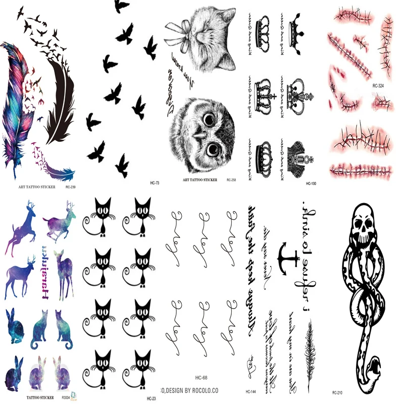 10 pcs fashion men and women fake tattoo sleeve lovely cat 10 pcs fashion men and women fake tattoo sleeve lovely cat