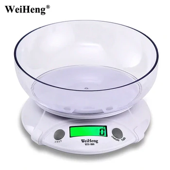 

WeiHeng Precision Electronic Kitchen Scales 7Kg/1g Portable LCD Digital Food Diet Scale Balance Weight Tool With Bowl