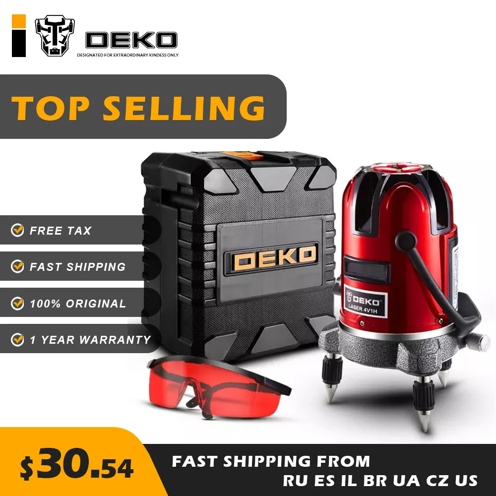 

DEKO LL5 Series 5 Line 6 Points Red/Green Laser Level Top Selling Horizontal&Vertical 360° Accurate Adjustment 100% Genuine