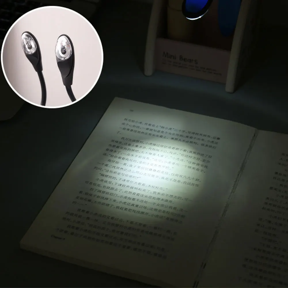 Мини книги лампа Clip-On гибкие светодиодные лампы для чтения книги светильник для дети учатся Спальня прикроватные переносной светодиодный Ночной светильник 3 цвета на выбор