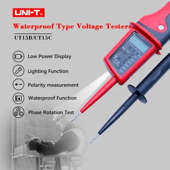 

UNI-T UT15C Digital Voltage Meter Waterproof AC/DC Voltage Testers LCD Display 24V~690V Auto Range Phase Rotation Free Shipping