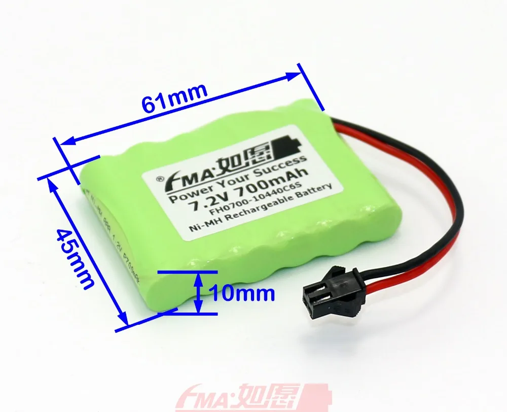 

Ni-MH Rechargeable Battery 7.2V 700mAh For Model Plane Toys Racing Car 3A6SB