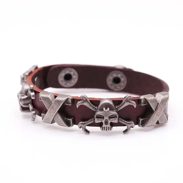 2017 Skeleton Skull Leather Bracelet Star Eye Punk Gothic Rock Belt 2017 Skeleton Skull Leather Bracelet Star Eye Punk Gothic Rock Belt Buckle Bracelets For Women Men