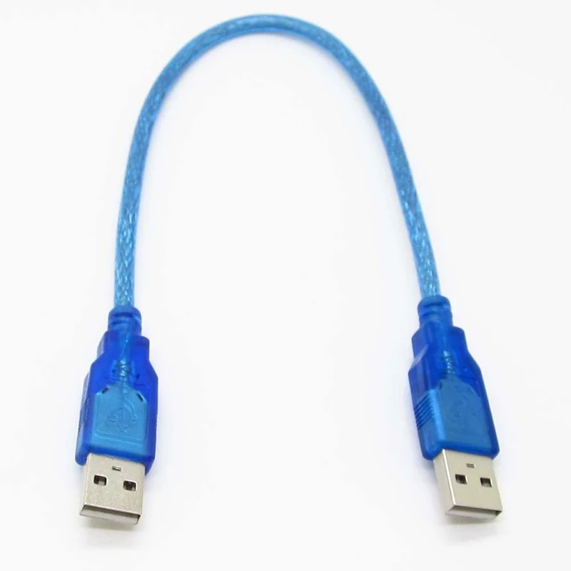 

MAYITR 30cm USB 2.0 Type A Male To USB Male Cables Portable Blue Adapter Data Extension Cable Cord