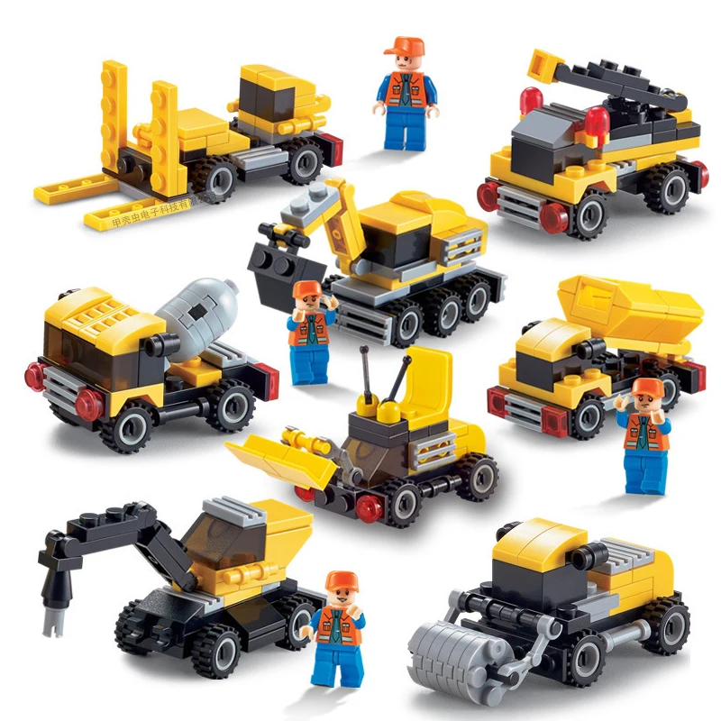 373PCS City Building Blocks Construction Build Bricks Trucks Excavator Compatible Legoing Technic City Figures DIY Kids Toys