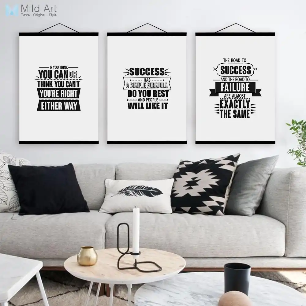 Retro Typography Motivational Success Quote Wooden Framed Poster Retro Typography Motivational Success