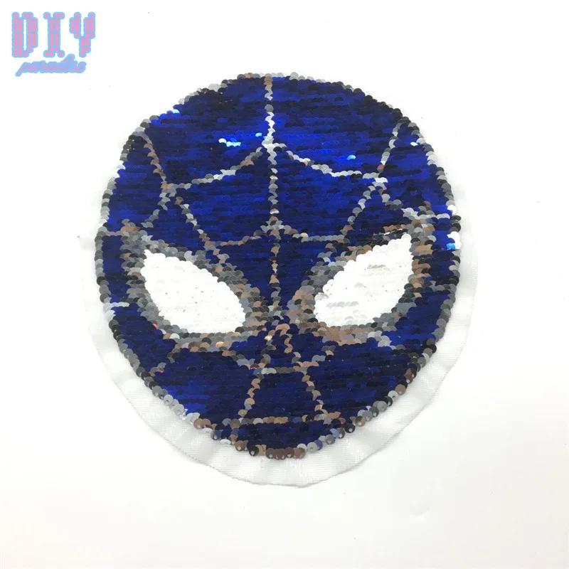 50pcs Spiderman Reverse Sequins Sew On Patches For Summer Lady