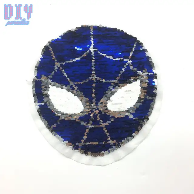 50pcs Spiderman Reverse Sequins Sew On Patches For Summer Lady