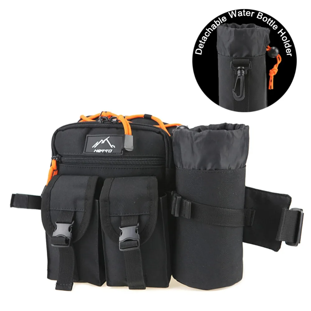 

Hetto Waterproof Fishing Bag Outdoor Waist Bag with Bottle Holder Multifunctional Travel Bags Waist Belt Sport Bags