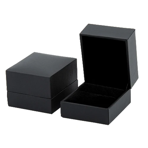 Newshe Высококачественная Вельветовая Подарочная коробка для колец, роскошная упаковка ювелирных изделий, торговля, клиент-сделай логотип сервис - Цвет: Black