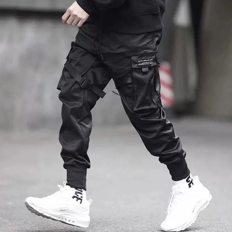 2019 hombres Multi Bolsillo Harem Hip Pop Pantalones Streetwear Sweatpants Hombre Casual pantalones de moda hombres monos nuevos|Pantalones tipo cargo| AliExpress