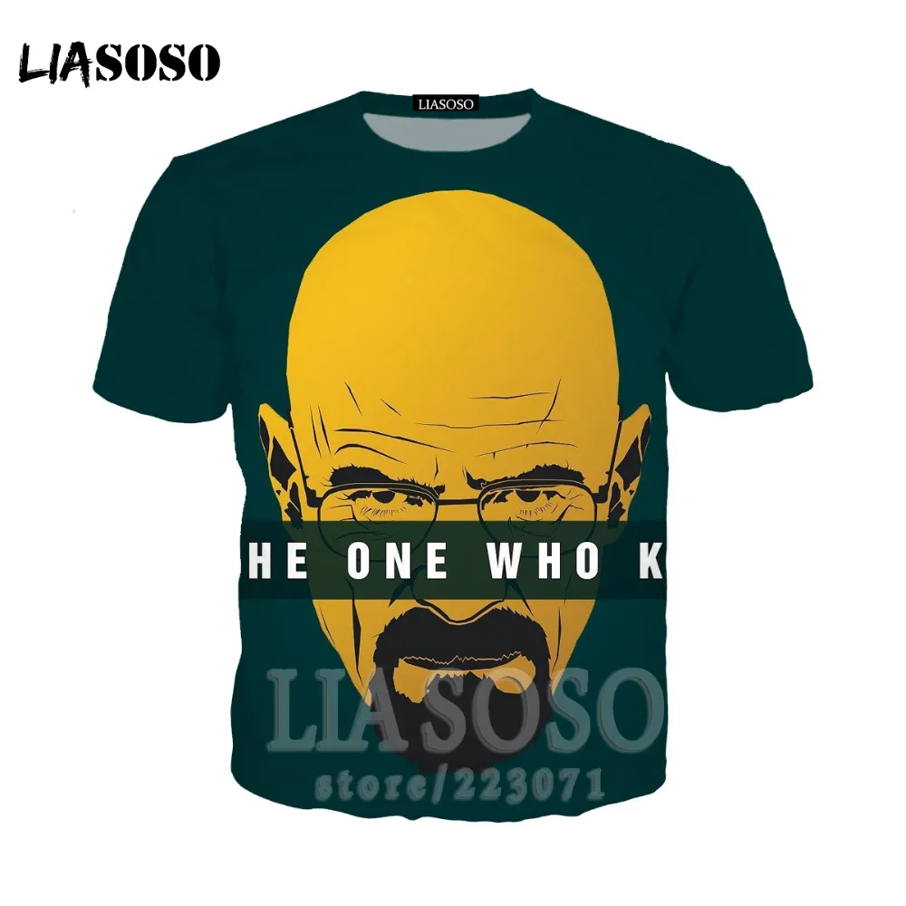 LIASOSO Quality heisenberg funny t shirt casual breaking bad T-shirt print 3D mens Fashion cool hoodies sweatshirt for men br16