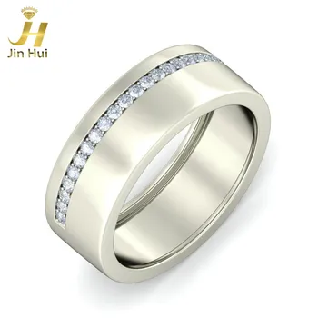 

Jinhui Men The Royal and Resolute Ring Solid 18K White 750 Gold 0.252CT Natural Diamond Jewelry Free Engraving