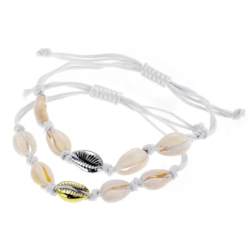 

Fashion Bohemian Shell Charm Bracelets For Women Weave Rope Friendship Bracelet Adjustable Handmade Jewelry Best Gift