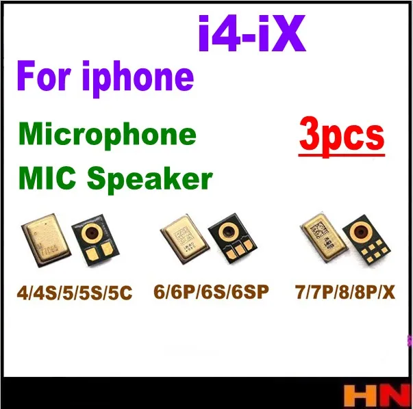 3 шт. микрофон Внутренний микрофон динамик для iPhone 4 4S 5 5G 5S 5C SE 6 6 S 7 8 X Plus 6 S Plus 5," запасные части