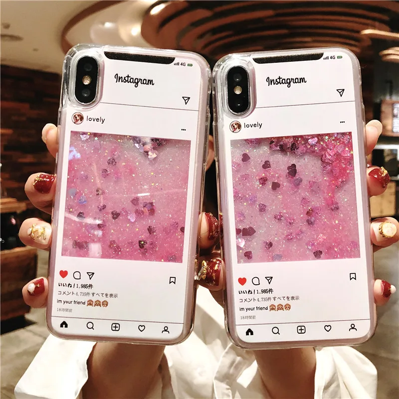 Чехол с зыбучим песком для iPhone 7 8 X XR XS Max 6 6s Plus мягкий силиконовый чехол